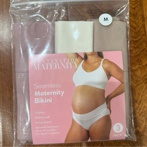 NWT Size Medium Destination  Maternity Seamless Bikini 3-pack